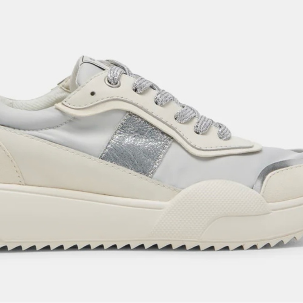 Dolce Vita Cream and Silver Sneakers